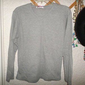 Prestige Cotton Blend V Neck Tee Gray Sz XL